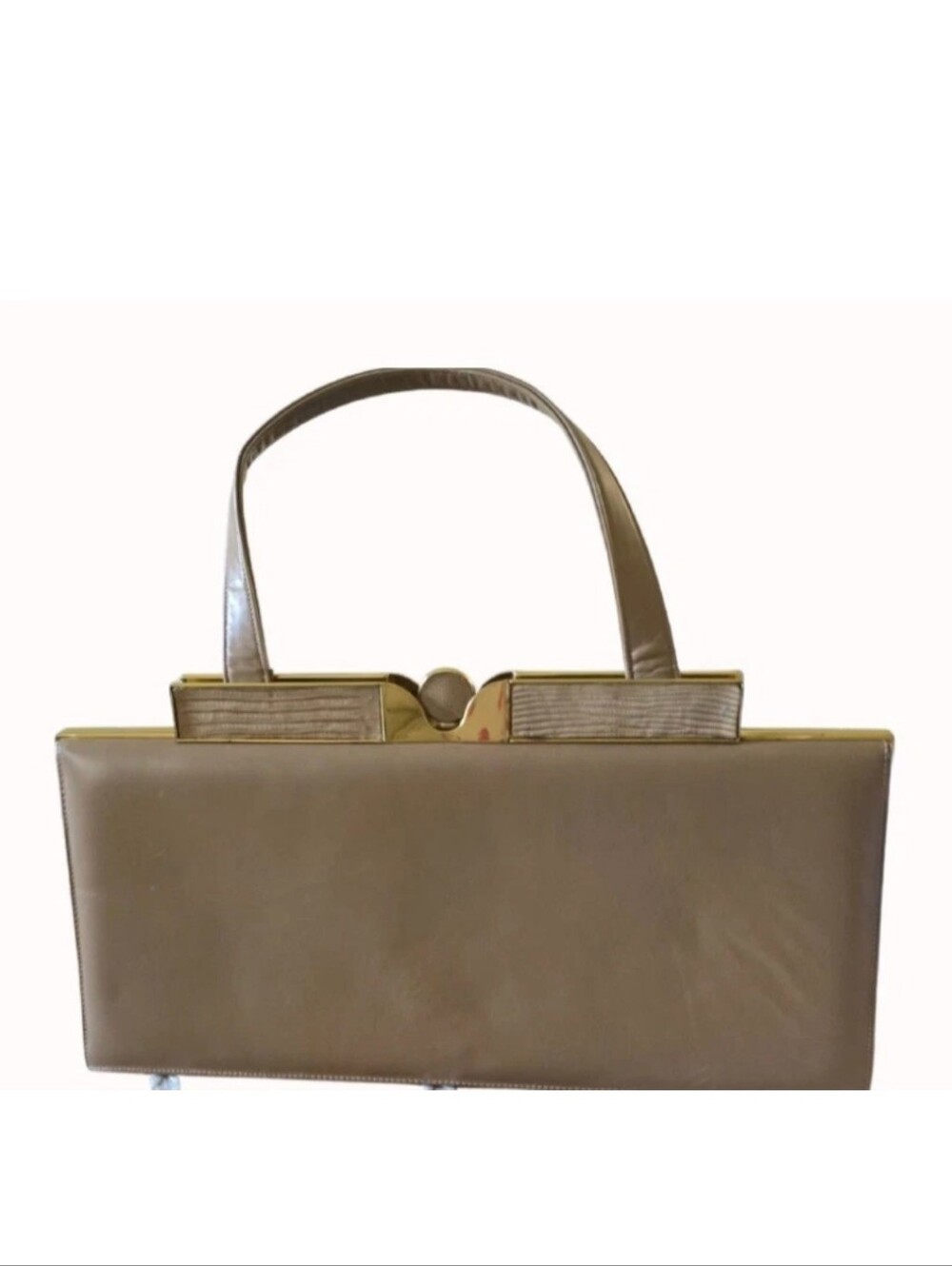 Nicholas Reich Vintage Camel Brown Leather Handbag Purse w/ Coin Purse